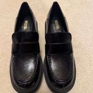 Women’s MICHAEL Michael Kors Black Leather Loafers Flats
